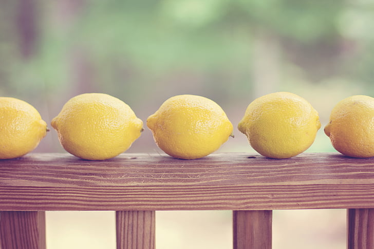 лимони, жълто, ред, плодове, лято, цитрусови плодове, храна