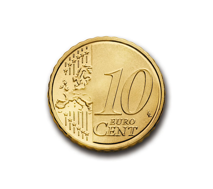 centas, 10, euro, moneta, valiuta, Europoje, pinigų