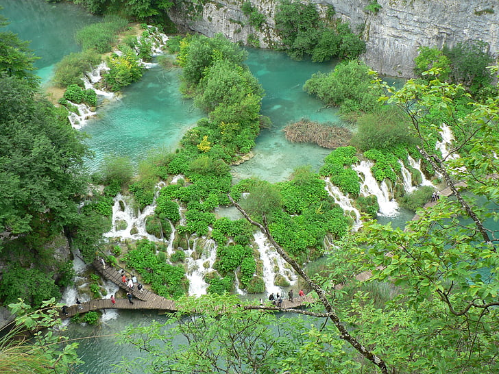 doğa, su, Milli Parkı, Hırvatistan, doğal su, şelale, Orman