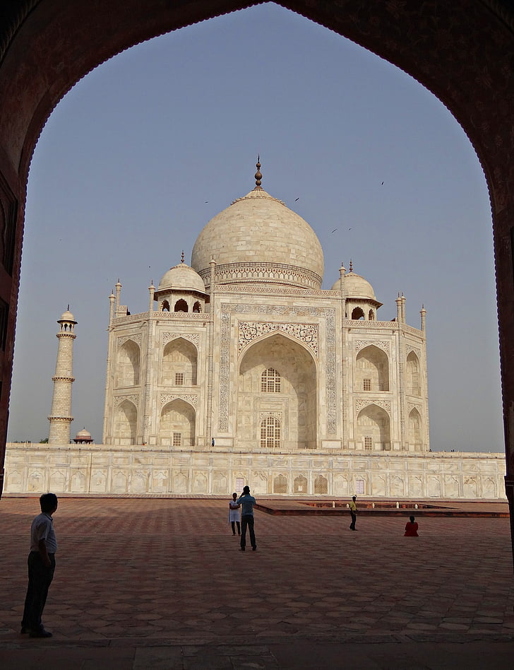 Taj mahal, wpisanego na listę UNESCO, cudu świata, białego marmuru, Pomnik, Pomnik, Architektura