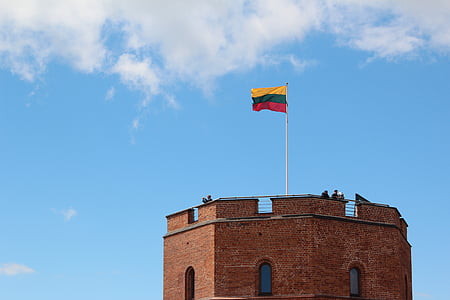 Vilnius, Litouwen, Oost-Europa, gevel, oude stad, het platform, historisch