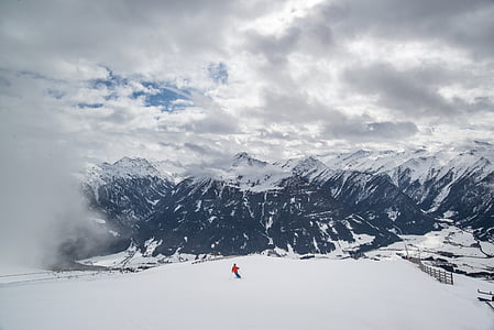 montagna, sciatore, neve, inverno, sci, Sport, divertimento