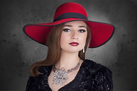 woman, hat, the elegance, jewelry, silver, shopping, shop