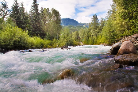 Vodopad, potok, tekuće vode, tok, priroda, vode, krajolik