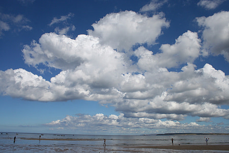 mraky, modrá, obloha, Příroda, Cloud - sky, Já?, pláž