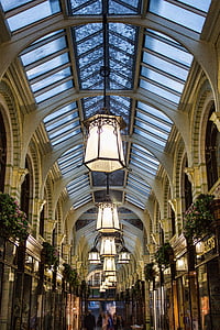 Arcade, victoriana, l, arquitectura, Inglaterra, ciudad, Reino Unido