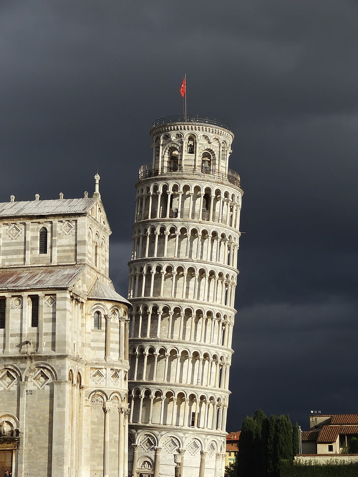 Pisa, Italien, monumentet, byggnader Italien, Domkyrkan, tornet, arkitektur