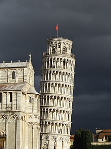 Pisa, Italia, Monumen, bangunan Italia, Katedral, Menara, arsitektur