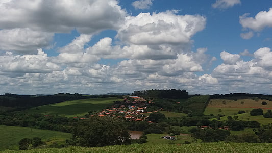 kraštovaizdžio, Brazilija, guaipava, minas, ramybė, žalia, dangus