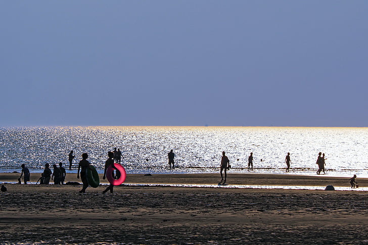 światło, Plaża, piaszczystej plaży, pływać, St peter, Ording, Nordfriesland