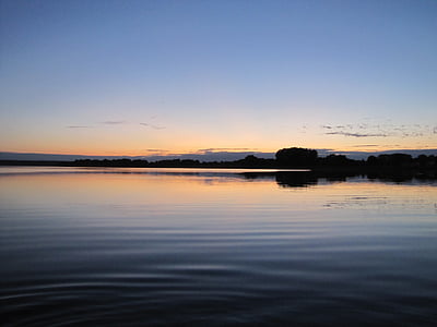 masuria, lake, landscape, sunset, water