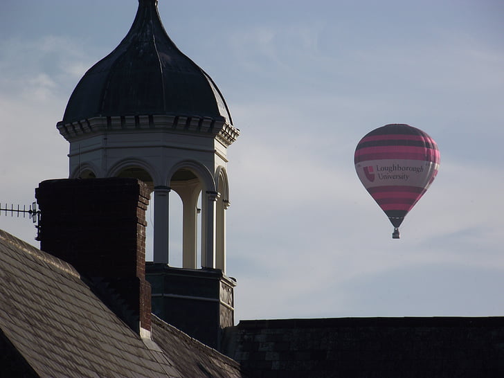 balón, Torre, globo de aire caliente, edificio, aire caliente, cesta, flotando