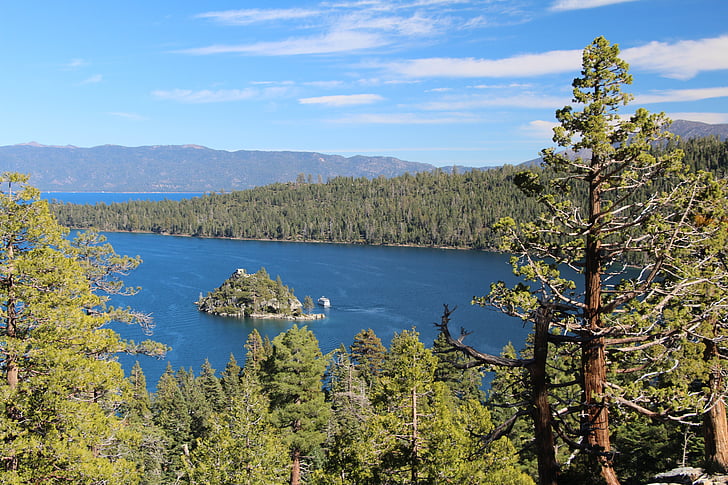 Lake tahoe, Emerald bay, water, Lake, eiland, landschap, wildernis