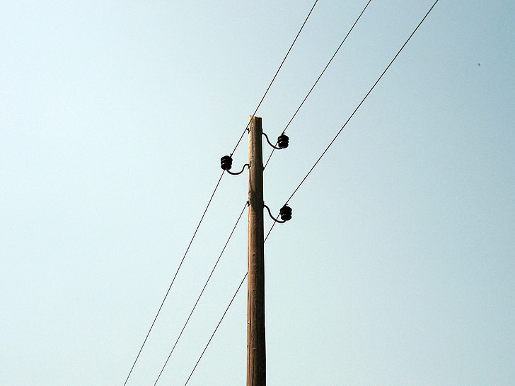 линия, електропровода, мощност полюси, мачта, телефон, аналогов комуникация, комуникация