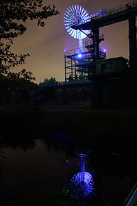 ландшафтный парк Дуйсбург, вертушка, свет, промышленность