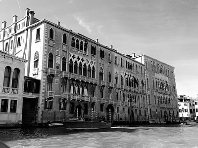 Venezia, Italia, vannvei, kanal, arkitektur, historisk, balkong