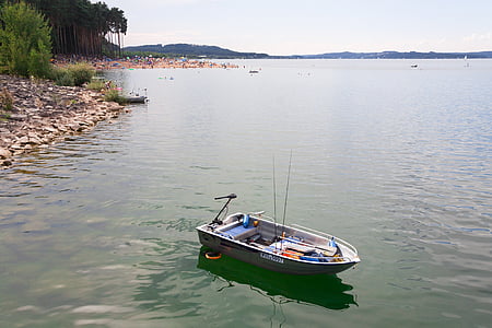 boot, fishing boat, leisure, lake, beach, swim, sand beach