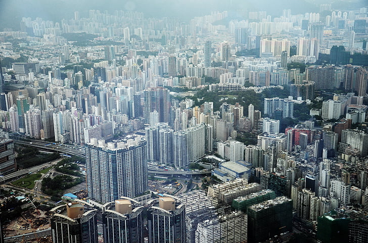 Hongkong, byen, Asia, skyskraper, bygge, storby, arkitektur