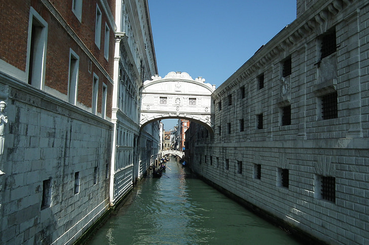 Venecija, most, uzdahe, kanal, zid