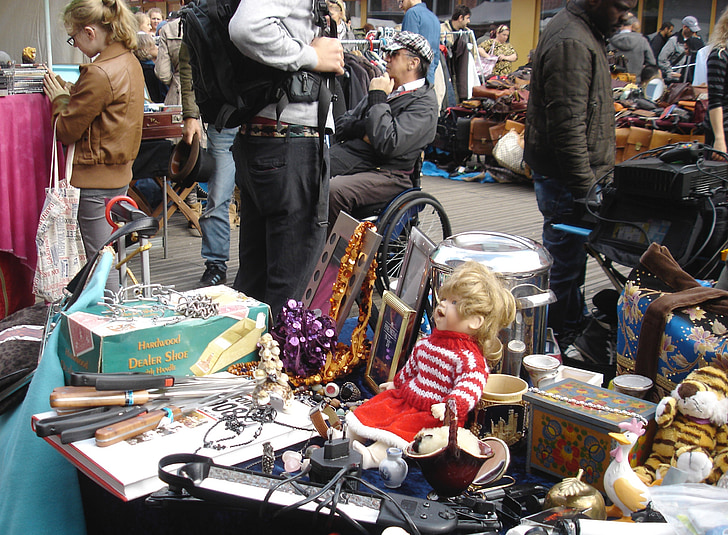 marché aux puces, poupée, Vintage, marché, indésirable, kitsch, Parcourir