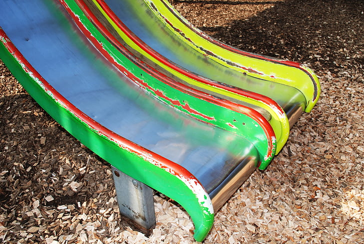 slide, Sân chơi trẻ em, đầy màu sắc, công viên, trẻ em, chơi