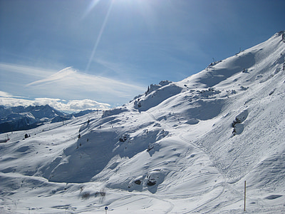 Alpes, nieve, esquí, Mayrhofen, Zillertal, Austria, invierno