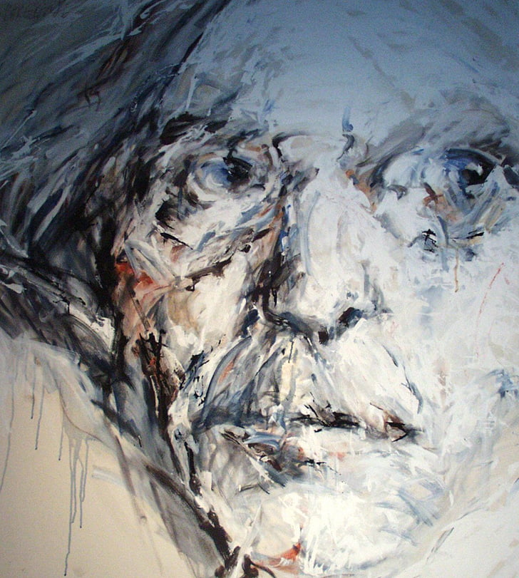 vana, mees, nägu, õli, maali, portree, Art