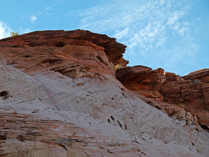 klippformation, röd, sandsten, naturliga, naturen, erosion, öken