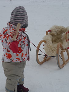 otrok, diapozitiv, pozimi, sneg, hladno, Zimski športi, na prostem