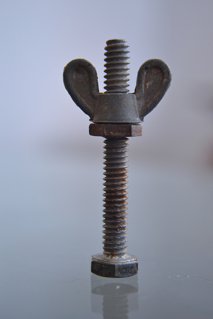screw, wing nut, spiral, tool, useful, joinery, utility