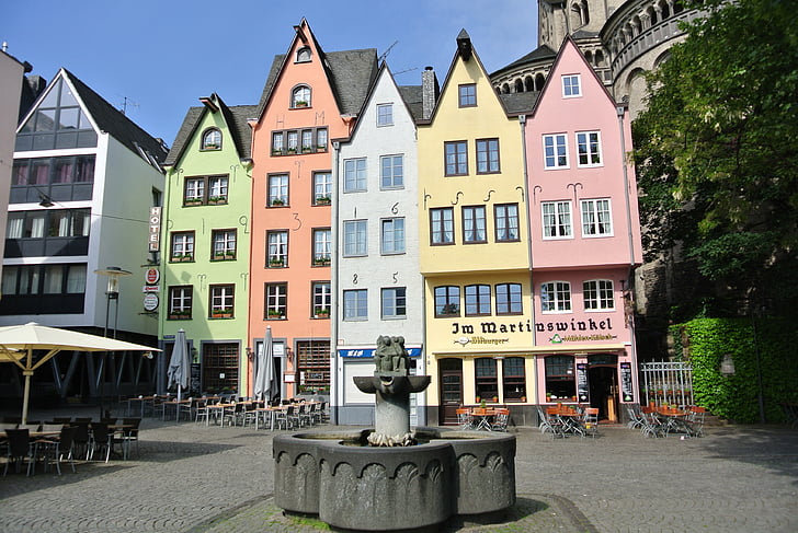 Köln, Martin szög, óváros, építészet, utca, ház, Hollandia