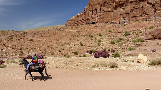 Petra, Jordanië, reizen, oude, zandsteen, graf, woestijn