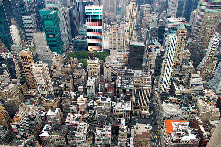 NYC, Manhattan, Spojené státy americké, cestování, malebný, orientační bod, neworské Panorama