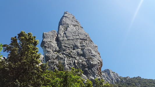 Aguglia di Goloritzé, Cala Goloritzé, Pinnacle, Monte caroddi, rocha, íngreme, Sardenha
