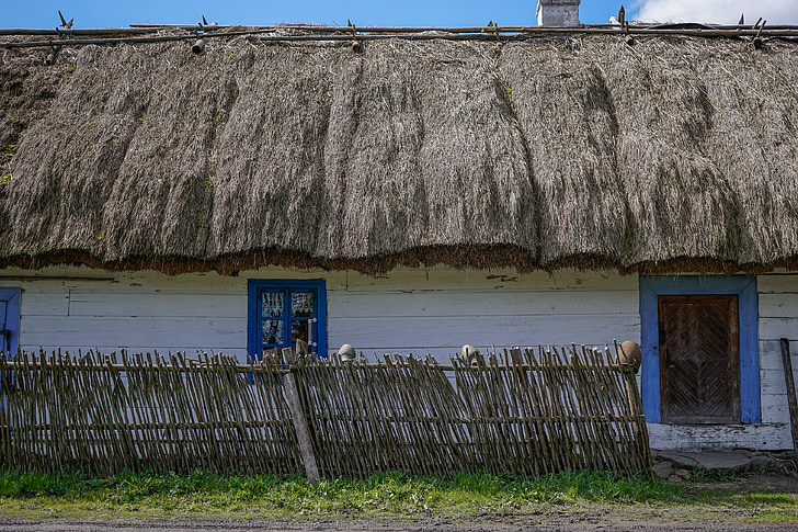 old cottage, an old house, house, open air museum, village, thatched roof, retro
