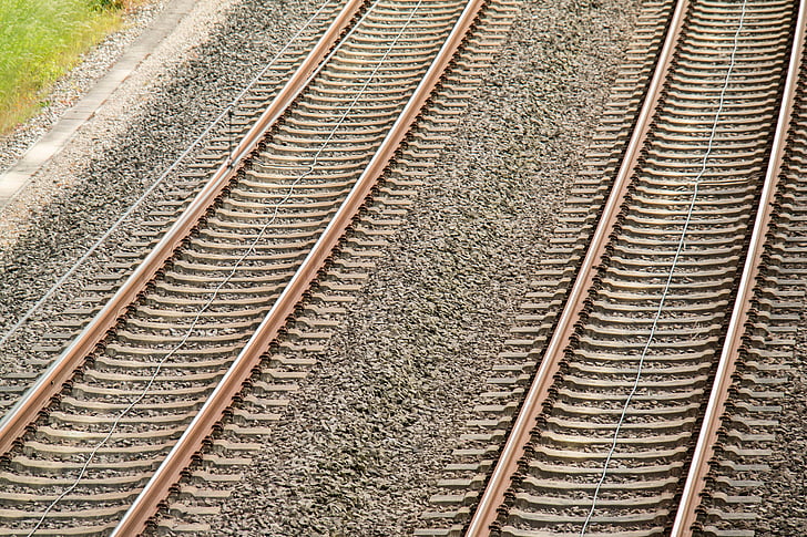 Schienen, Track, Schwelle, Eisenbahn, Eisenbahnschwellen, parallel, Bahnlinie