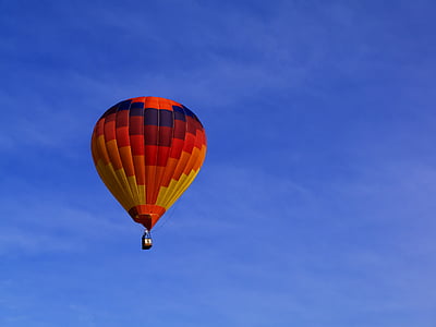 avontuur, ballon, vlucht, vliegen, hete luchtballon, buitenshuis, hemel
