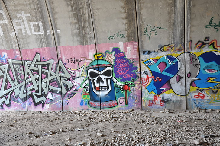 Graffiti, peinture murale, arrière-plan, image de fond, couleurs, conception, Stripes