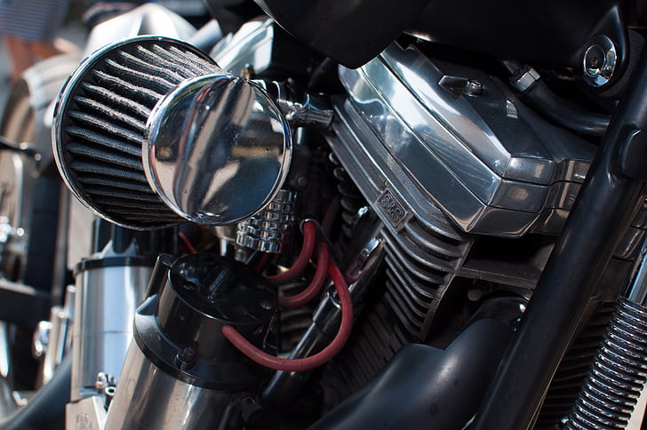 filtre à air, Harley davidson, moteur, moto, chrome brillant, chrome, brillant