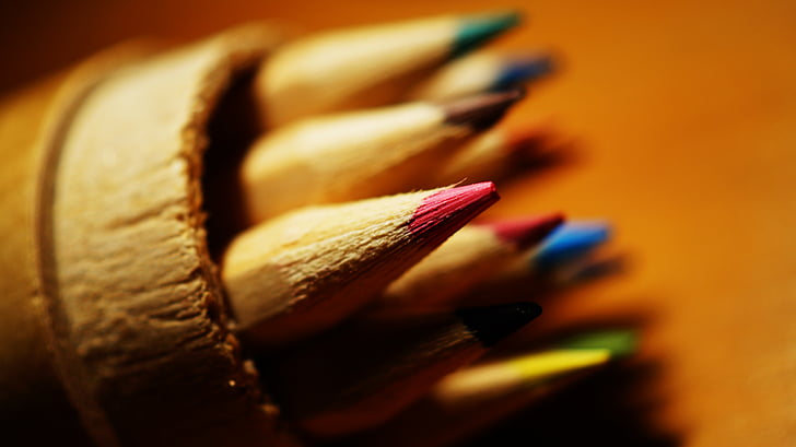 blur, close-up, color, color pencils, colored pencils, colorful, coloured pencils