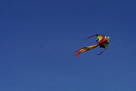 Dragon, aile volante, hausse de cerfs-volants, Sky, bleu, automne, vent