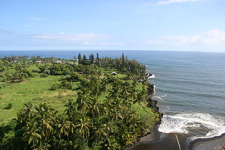 hawaii, tropical, outside, nature, tropics, waves, green
