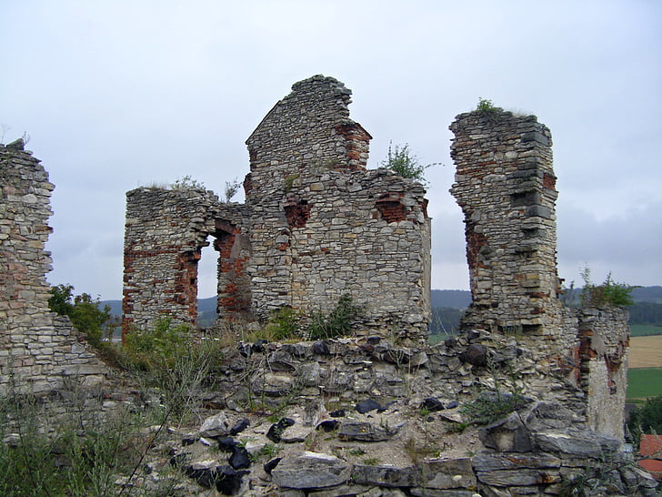 Castell, ruïnes, Monument, coses a fer, Castell de košumberk, arquitectura, ruïna antiga