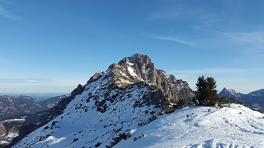 rohnenspitze, Allgäu, Inverno, Tannheim, Cimeira, montanha, Alpina