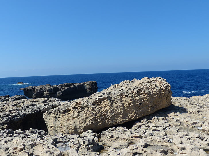 Gozo, Málta, tenger, rock, tengerpart