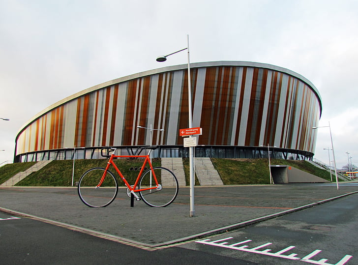 Omnisport, Holandia, sportowe, Rzeźba, rowerów, budynek, Arena