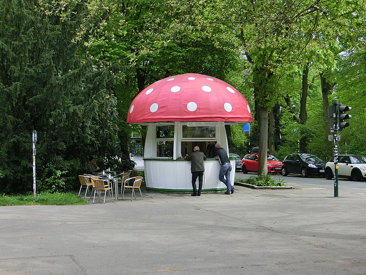 kiosk, mushroom, building, germany, regensburg