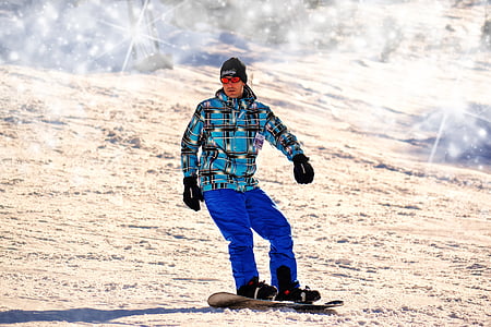 snowboard, homem, Inverno, esportes radicais, snowboard, montanha, snowboarder
