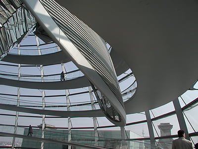 cúpula, Reichstag, Berlín, arquitectura, moderna, vidre - material, negoci