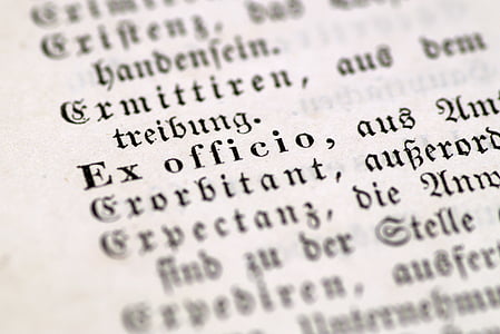 officio ธโซ, การบริหารงาน, การบีบบังคับ, จดหมายเก่า, เยอรมัน, ละติน, blackletter